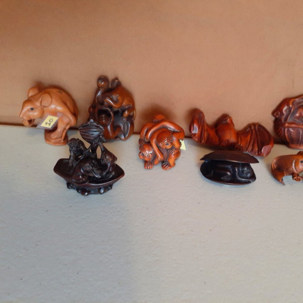 Chinese Boxwood Figurines Lot